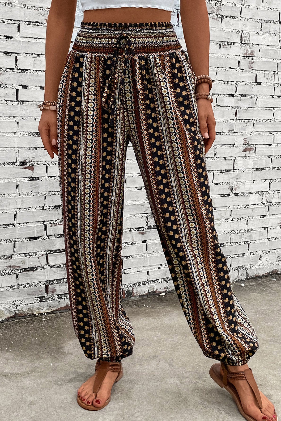 Printed High Waist Pants